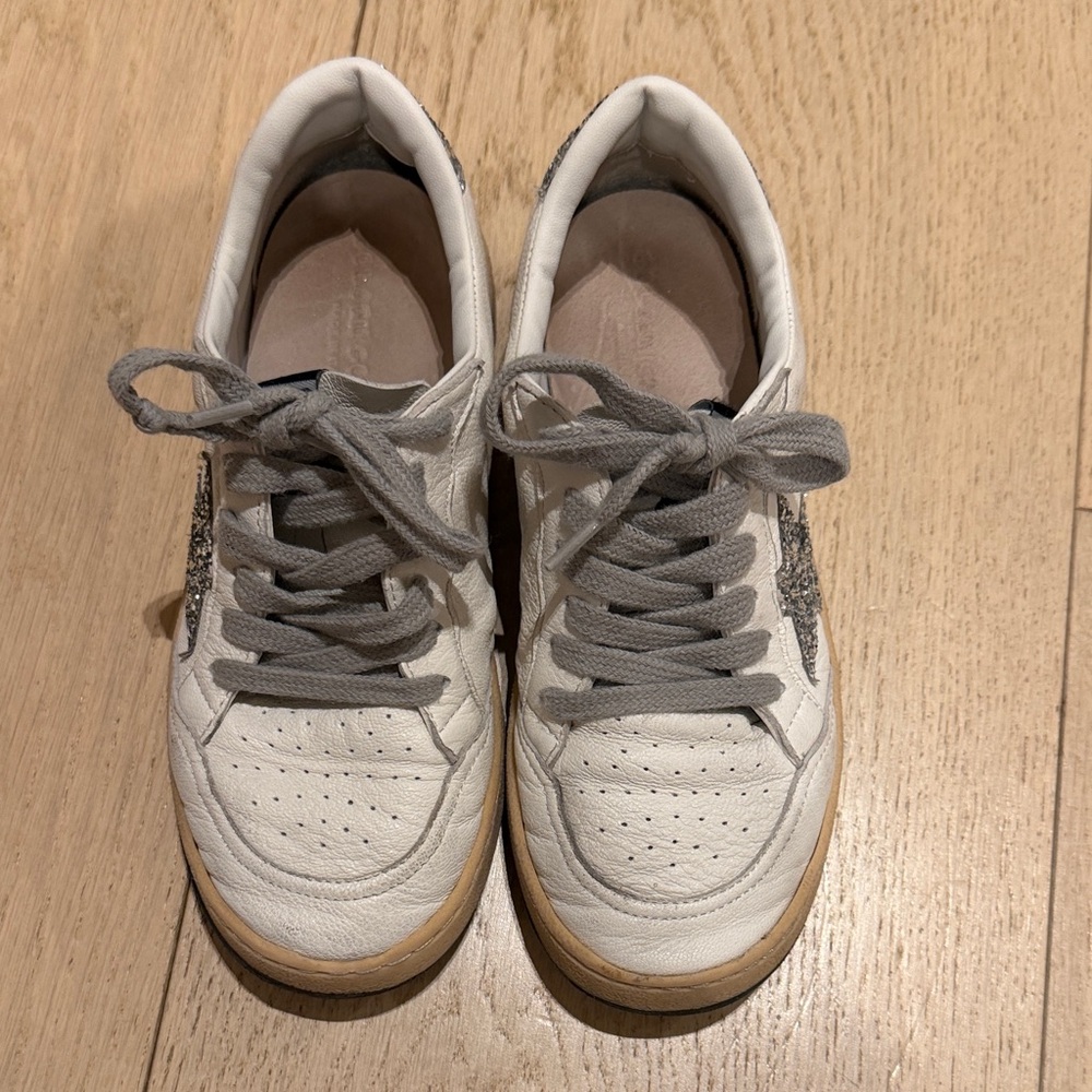 Golden Goose Kids Sneakers White with Silver Stars - Picture 3 of 4